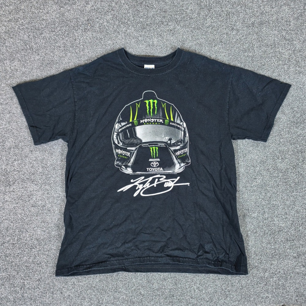 Kyle Busch Monster Energy NASCAR T-Shirt Mens Large Black Toyota Racing 54 Tee